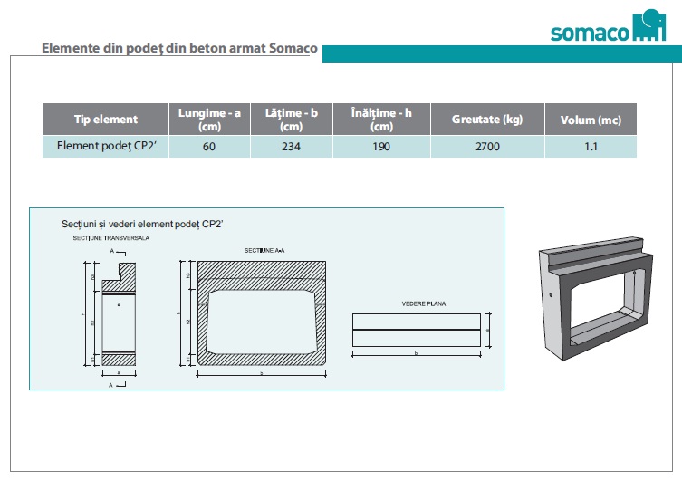 Element de podet CP2'